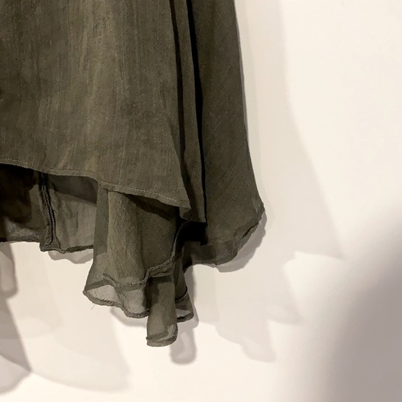 Rabens Saloner Silk Olive Green Top - Picture 2 of 3